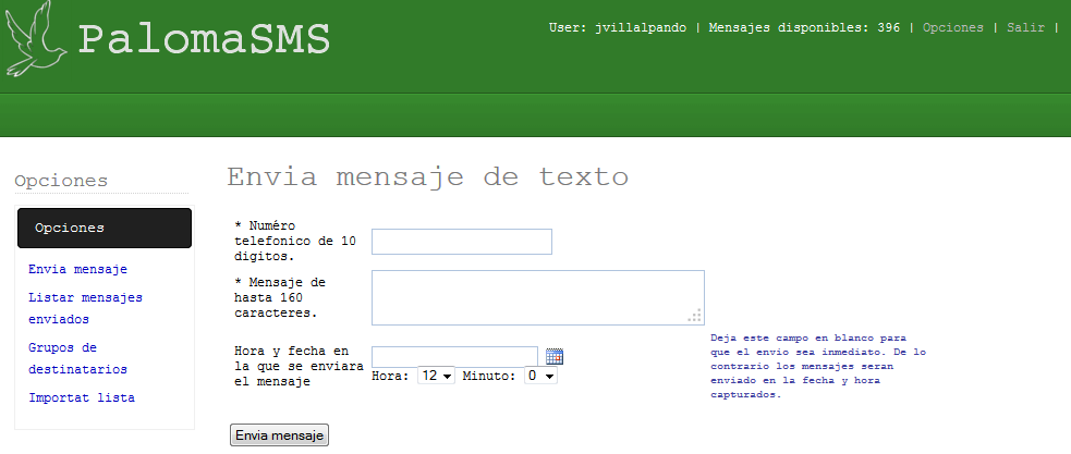 Envio masivo de mensajes sms